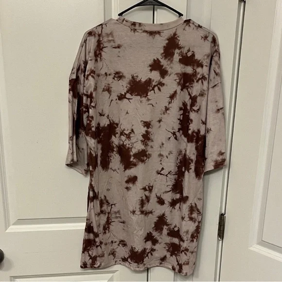 SHEIN Beige and Brown Tie-Dye Mini Dress - Picture 7 of 7